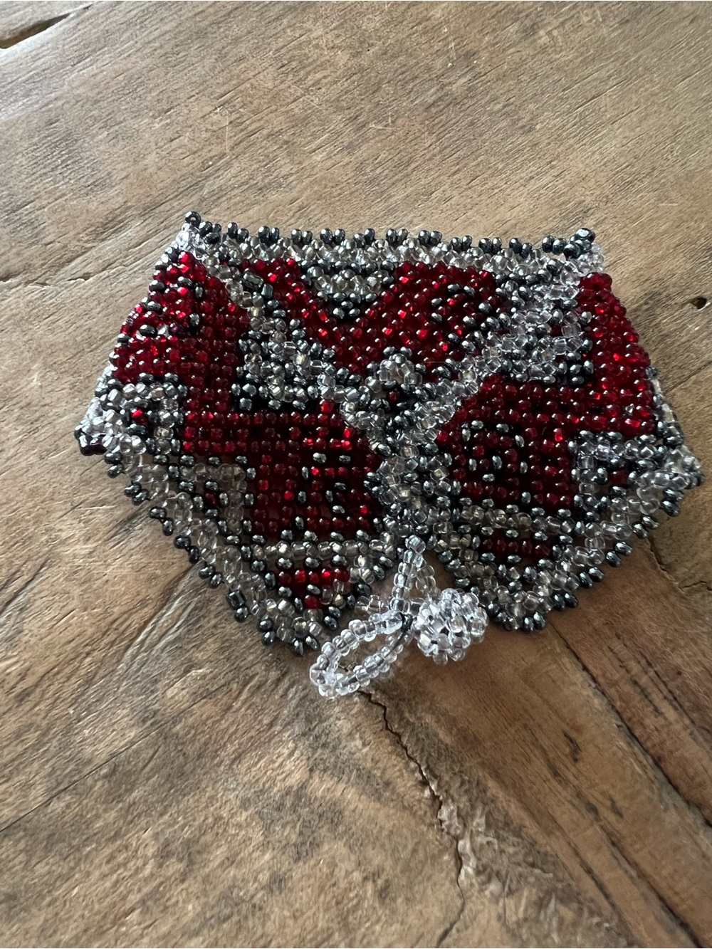 Beaded Red and Silver bracelet